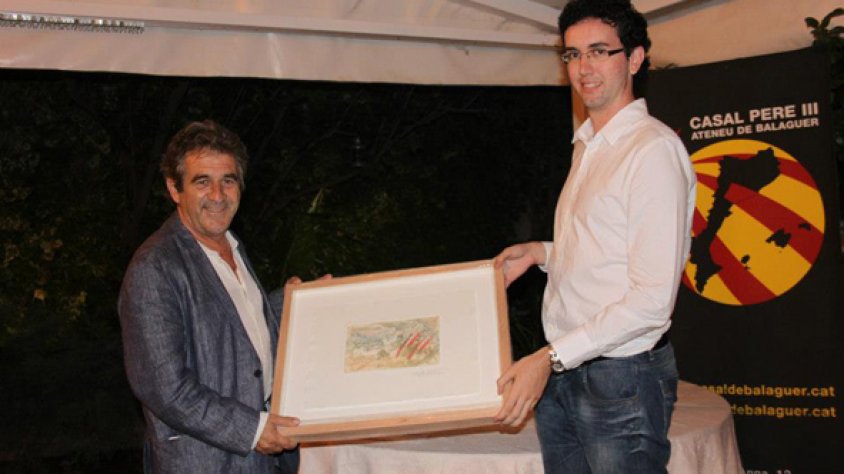 Josep Andreu, recollint el Premi.