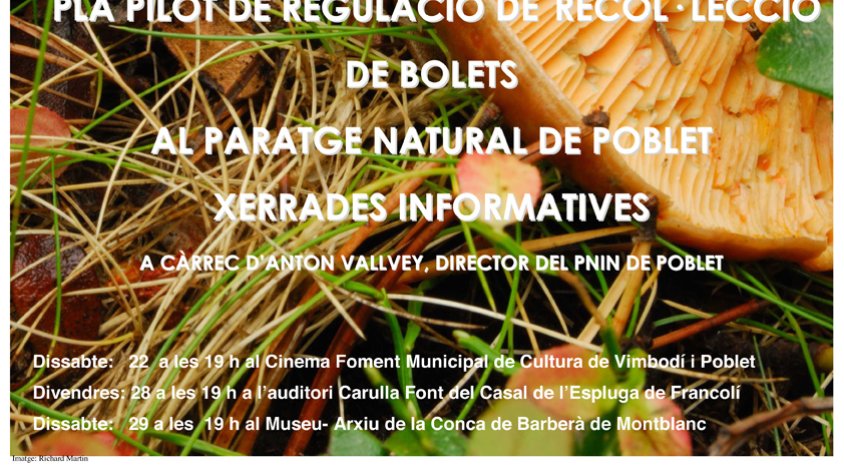 Cartell de les xerrades informatives que es duran a terme.