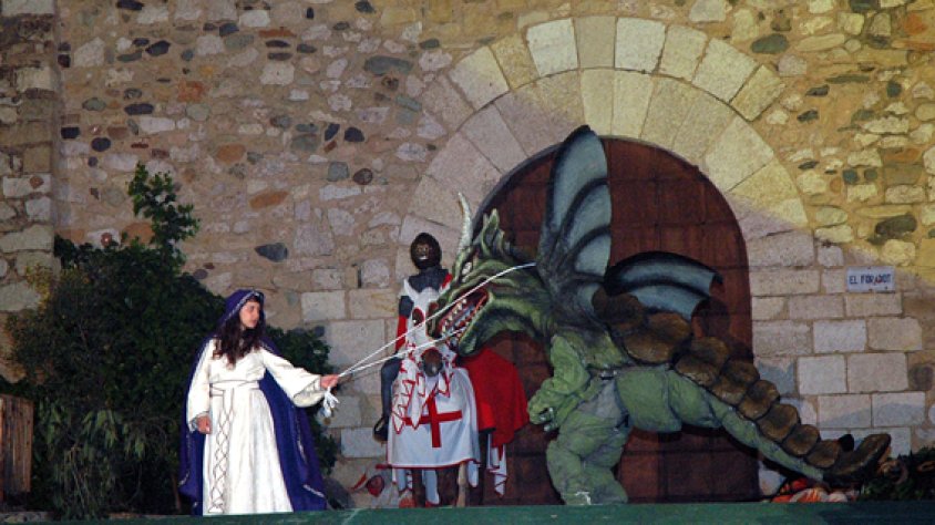 Imatge de la representació de la Llegenda de Sant Jordi