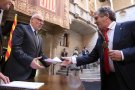 Alcaldes de la Conca de Barberà expressen el seu suport a la consulta en un acte al Palau de la Generalitat