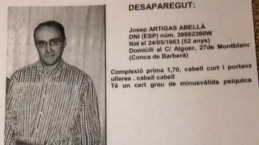 Cartell fet per buscar al desaparegut