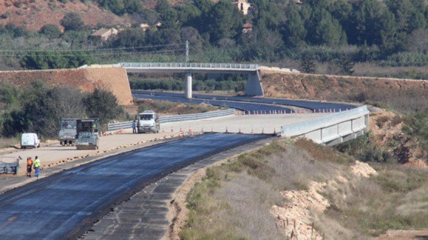 Imatge de les obres de l'autovia