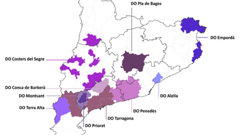 Mapa de les diferents DO