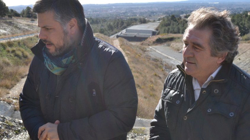 Els alcaldes de Valls i Montblanc a la boca sud del túnel del coll de Lilla