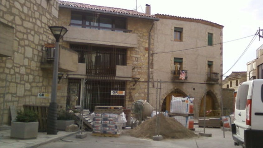 Imatge de les obres a l'Ajuntament de Sarral