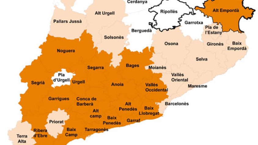 Mapa comarcal d'afectació
