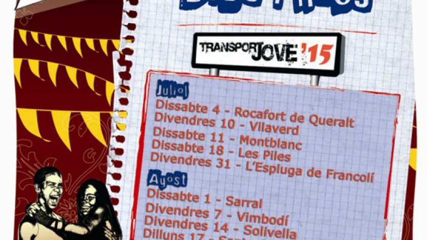 Cartell amb els horaris del Transport Jove 2015