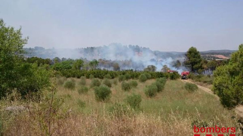Imatge de l'incendi de l'Espluga de Francolí d'aquest 7 de juliol
