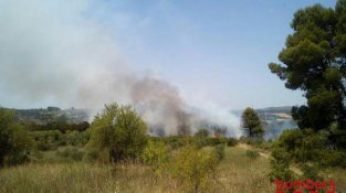 Imatge de l'incendi entre Prenafeta i Lilla d'aquest 7 de juliol