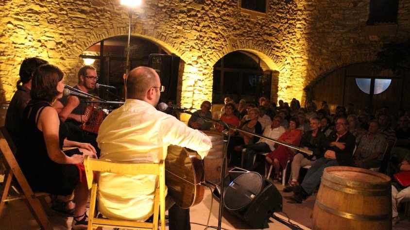 Imatge del concert de divendres nit al Celler Caves Andreu