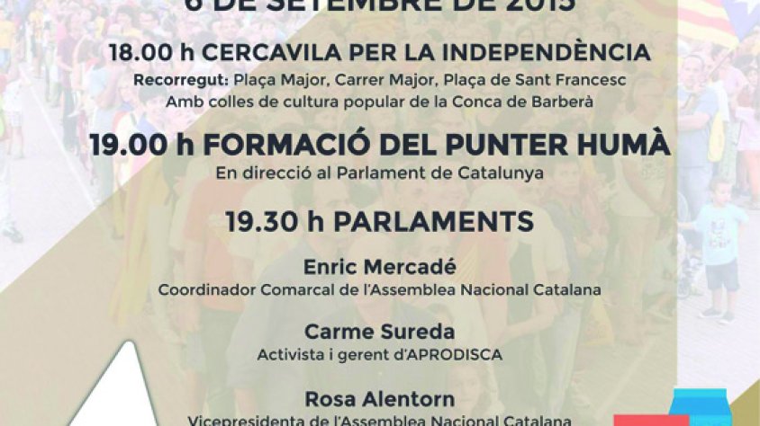 Cartell anunciador d'aquest punter humà que es farà a Montblanc