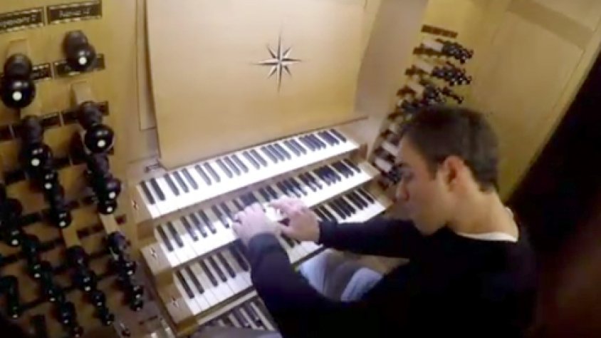Juan de la Rubia a l'orgue de Poblet