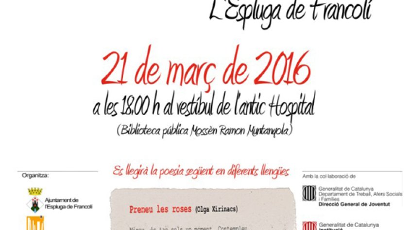 Cartell de l'acte que es farà el proper dilluns