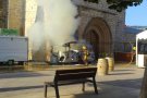 Crema un camió de menjar a la plaça de Sant Francesc de Montblanc