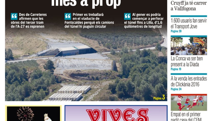 Portada de l'edició d'aquest divendres 16 de setembre