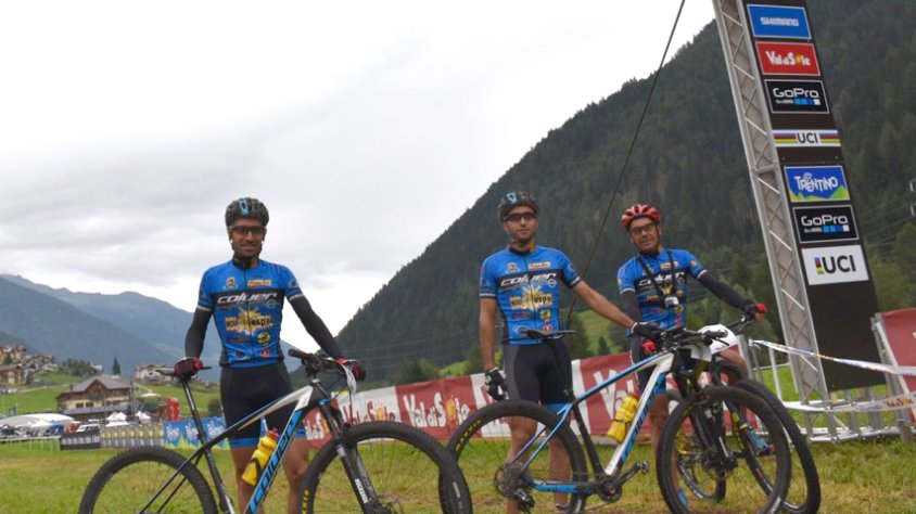 Jordi Garrido, Jonatan Larrosa i Xavi Besora, corredors de l’equip ciclista Team Nou Espai Coluer