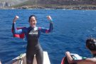 L'espluguina Erika Soriano creua nedant l'Estret de Gibraltar
