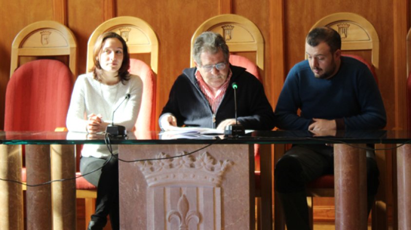 Roda de premsa celebrada aquest dimarts 14 de febrer a l'Ajuntament de Montblanc