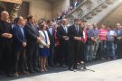Els alcaldes de la Conca de Barberà a la recepció dels 700 alcaldes que han signat el decret al referèndum de l’1 d’octubre