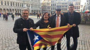 Els quatre alcaldes de la Conca de Barberà que han viatjat a Brussel·les