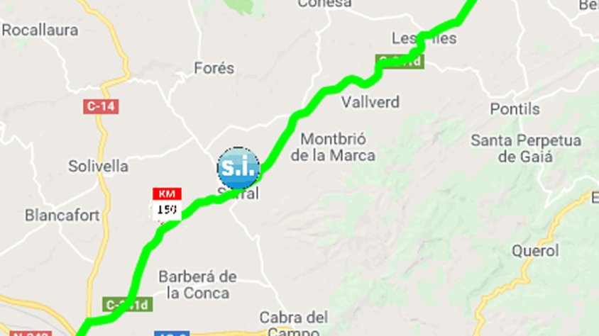 Tram de la Volta Catalunya que passa per la Conca de Barberà