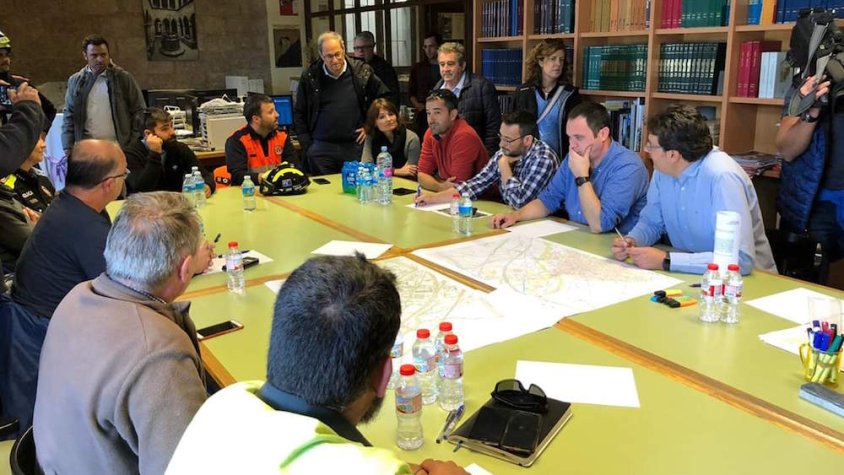 El president del país visita les destrosses de l'aigua a Montblanc