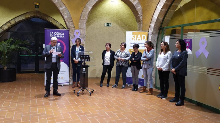 Lectura de manifest al Consell Comarcal en l'acte del 2020 a Montblancc