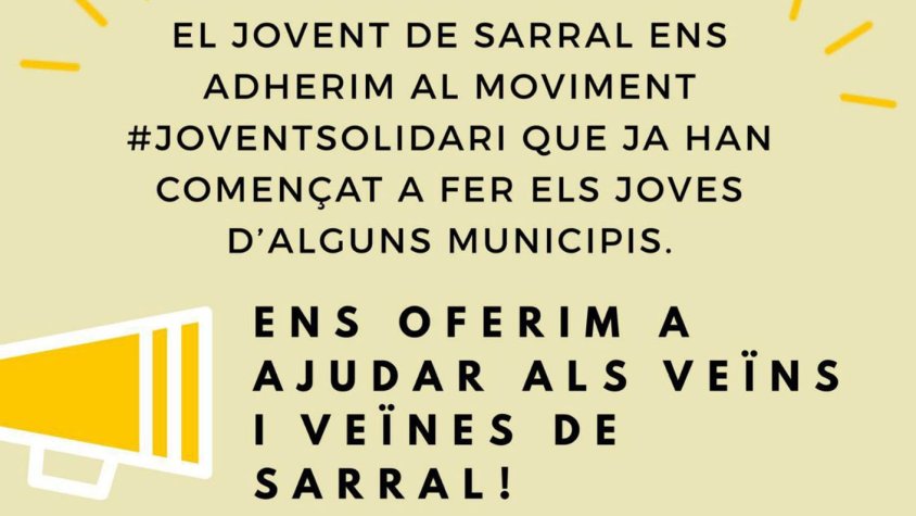 El jovent de Sarral també s'apunta al moviment #joventsolidari
