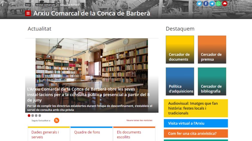 L’Arxiu Comarcal de la Conca de Barberà, líder en visites i usuaris en línia
