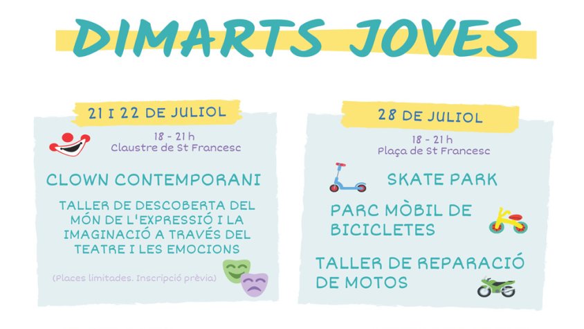 Montblanc programa els 'Dimarts Joves' amb activitats per a tots els gustos