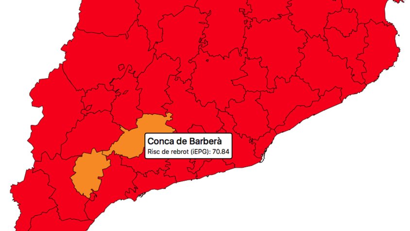 La Conca de Barberà passa a tenir un risc de rebrot moderat