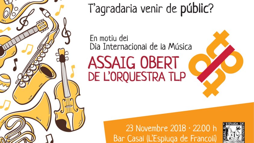  L’Orquestra TLP oferirà un assaig obert al públic en motiu del Dia Internacional de la Música