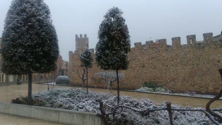 Image d'una anterior nevada a la capital de la Conca de Barberà.