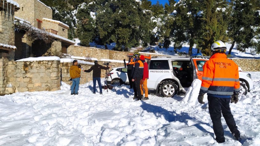 Protecció Civil de Montblanc rescata una família aïllada en una masia