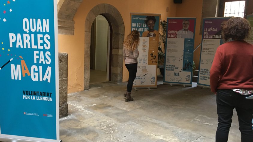 Exposició de la campanya de Voluntariat per la Llengua a la Biblioteca de l'Espluga
