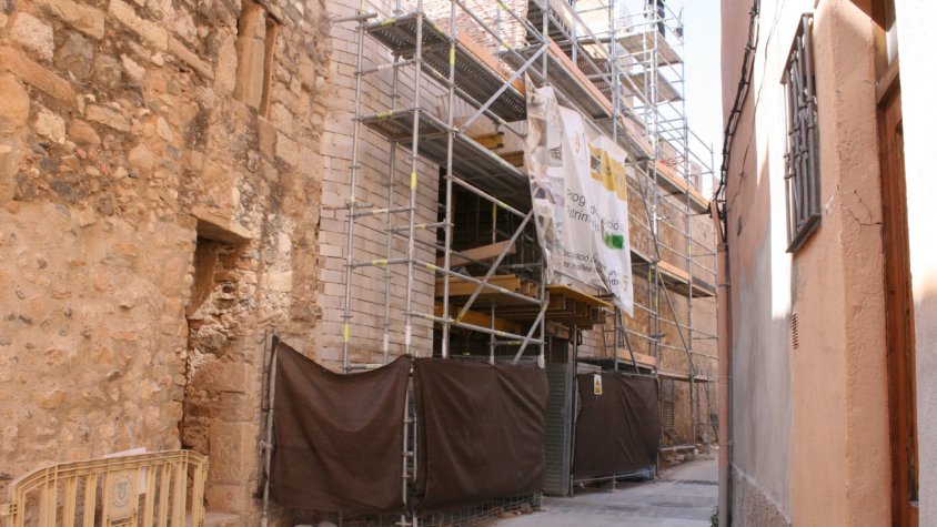 Imatge de les obres al portal de Sant Francesc