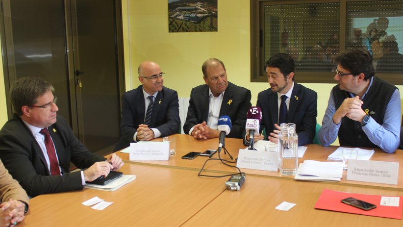 Moment de la reunió amb els alcaldes de la comarca
