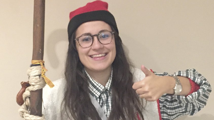 Anna Andreu vestida de pastora