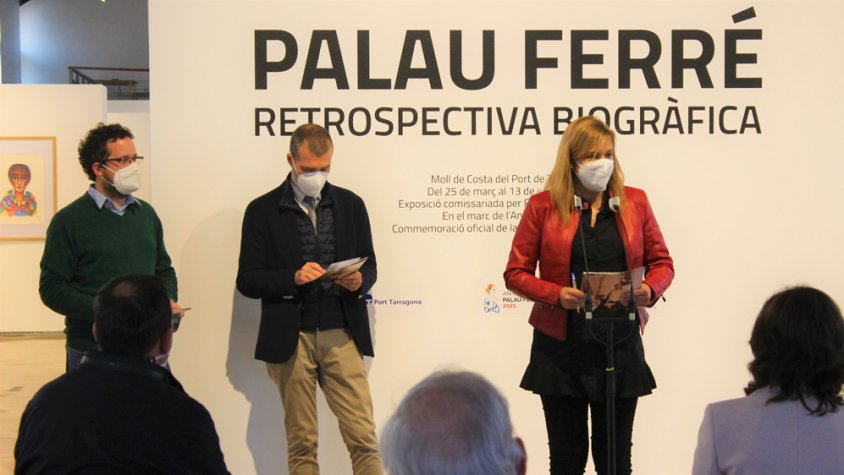Un moment de la inauguració de l'exposició