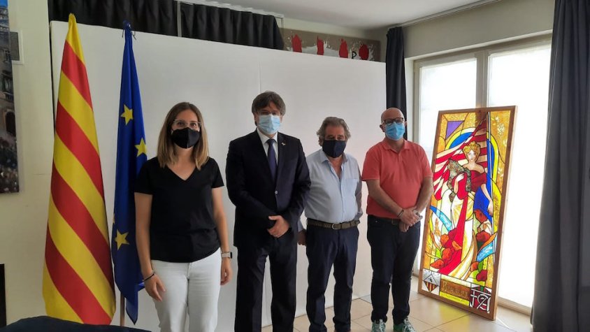 Un moment de la visita al president