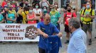 Recolzament a Jordi Turull en el tram amb sortida de Montblanc de la 