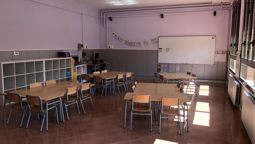 Imatge d'una aula ja reformada