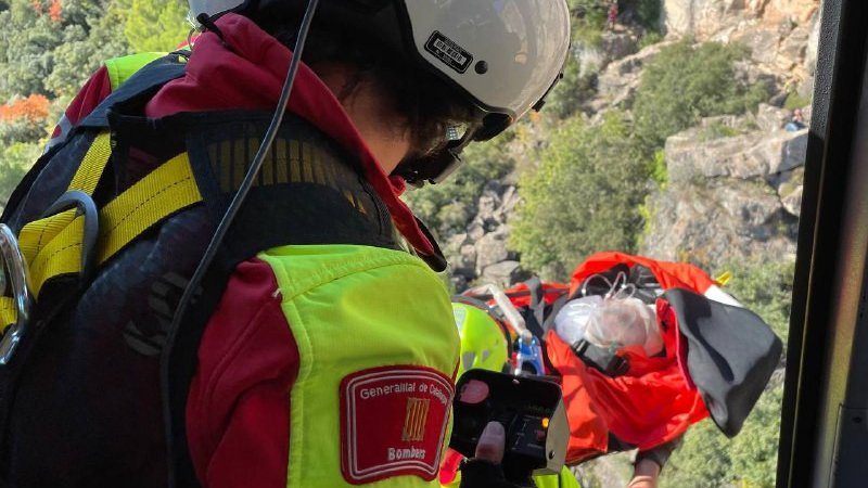 Rescat d'una persona accidentada en una cursa a Montblanc