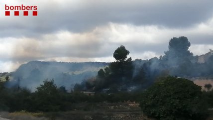 Imatge del foc declarat a l'Espluga