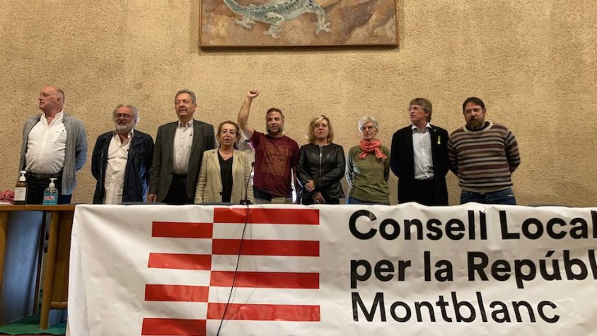 Imatge del míting previ a les eleccions, celebrat a Montblanc