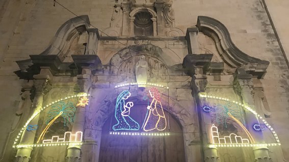 Imatge d'arxiu dels llums de Nadal de Sarral l'any 2017