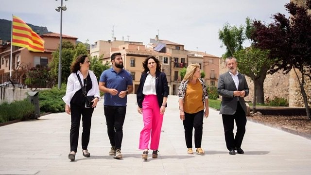 La comitiva republicana en un moment de la visita