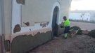 Treballs per rehabilitar la façana del cementiri de Montblanc