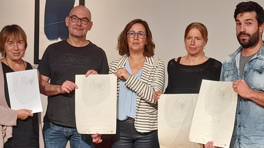 La presidenta del Consell comarcal, la consella de Cultura del Consell, l'alcalde de Rocafort, la presidenta del Museu de la vida Rural i el vocal de Nilak