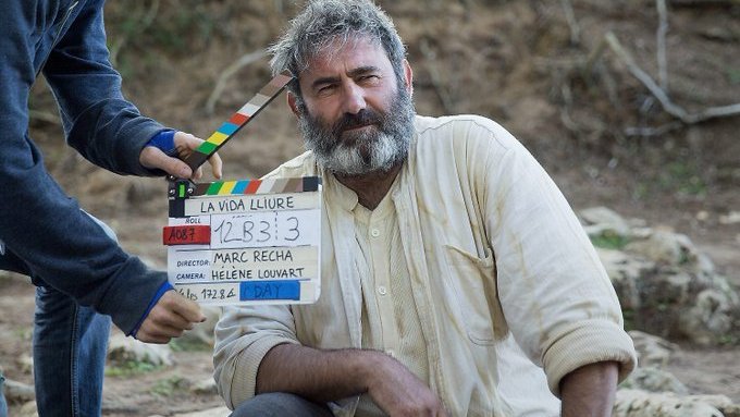 Imatges de la gravació d'una escena amb Sergi López a pel·lícula "La vida lliure" del director Marc Recha